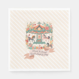 Guardanapo De Papel Carrossel Chic Horse Carnaval Aniversário