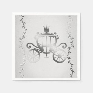 Guardanapo De Papel Carruagem Elegante White Storybook