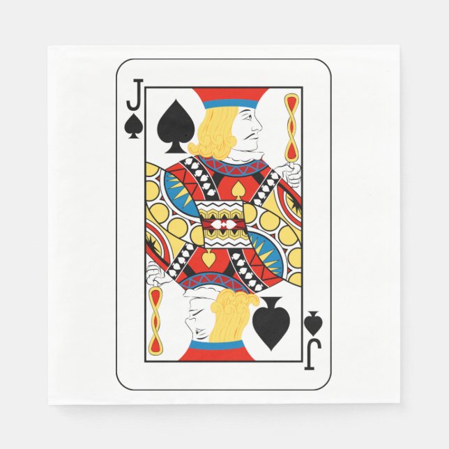Guardanapo De Papel Carta de Poker Valete de Espadas Clássico (Frente)