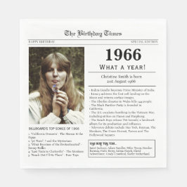 Guardanapo De Papel Cartão de aniversário de jornal de 1966