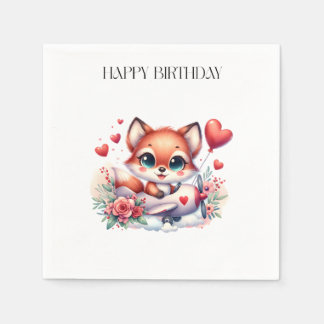 Guardanapo De Papel Cartão de Aniversário do Piloto Raposa