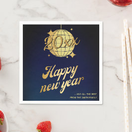 Guardanapo De Papel Cartão de Boas Festas de Ano Novo dourado azul
