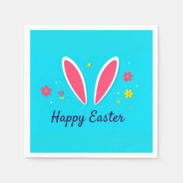 Guardanapo De Papel Cartão de Celebração Feliz Páscoa com Orelhas de C