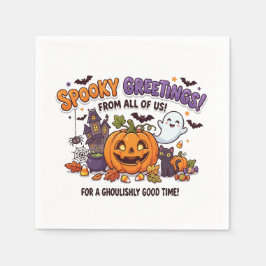 Guardanapo De Papel Cartão de festa de Halloween com Saudações Assusta