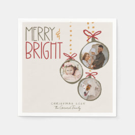 Guardanapo De Papel Cartão de Festa Natal da Família de Fotos 2025