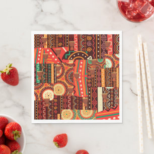 Guardanapo De Papel Cartão de Gabinete Tribal Afrocentric Kente