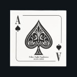 Guardanapo De Papel Cartão de Jogada Ace of Spades, Poker, Noite do Ca<br><div class="desc">Comece uma noite de pôquer com este guardanapo criado como um cartão de ás. Use para a noite de pôquer,  um bash noturno do cassino,  festa de aniversário,  festa de solteiro (stag) ou evento de arrecadação de fundos. Disponível com produtos correspondentes.</div>