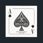Guardanapo De Papel Cartão de Jogada Ace of Spades, Poker, Noite do Ca<br><div class="desc">Comece uma noite de pôquer com este guardanapo criado como um cartão de ás. Use para a noite de pôquer,  um bash noturno do cassino,  festa de aniversário,  festa de solteiro (stag) ou evento de arrecadação de fundos. Disponível com produtos correspondentes.</div>