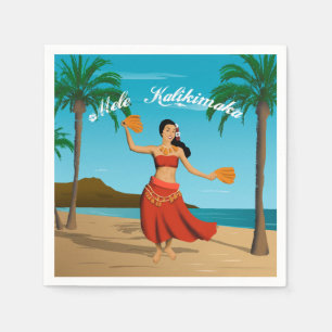 Guardanapo De Papel Cartão havaiano de Mele Kalikimaka do vintage