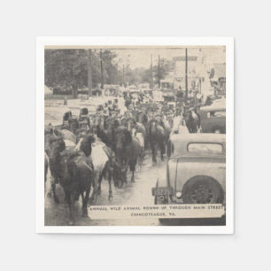 Guardanapo De Papel Cartão-postal Chincoteague Pony Vintage 1941