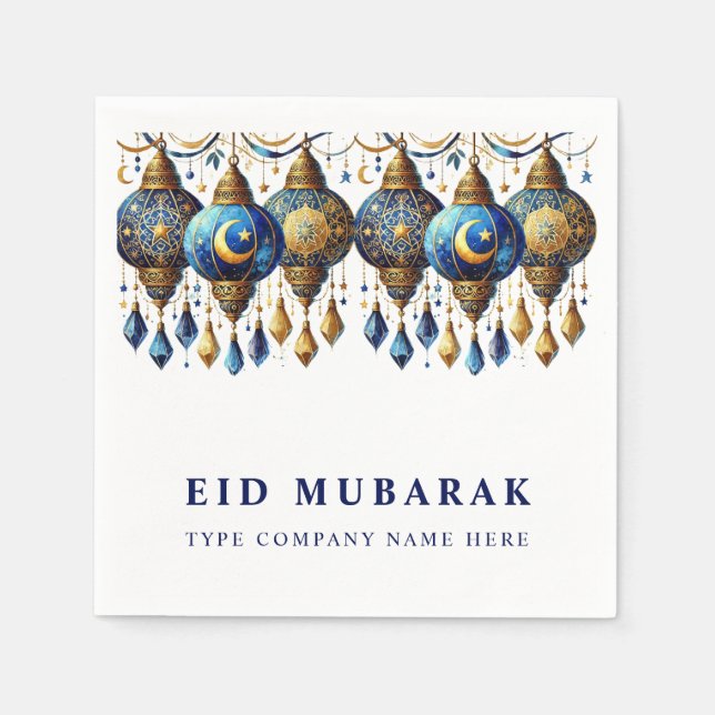 Guardanapo De Papel Cartão postal de férias Eid Mubarak corporativo (Frente)