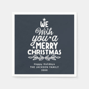 Guardanapo De Papel Cartão postal Feliz Natal 2 foto-ouro Foil Holiday
