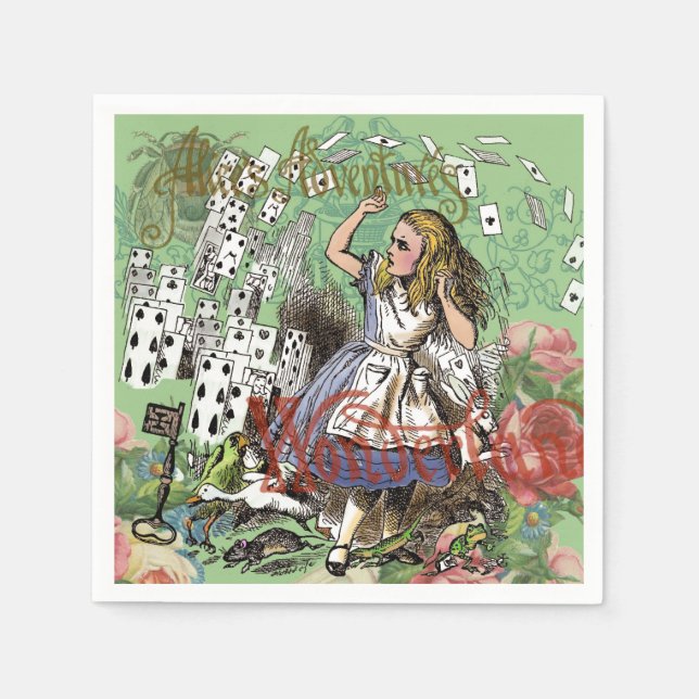 Guardanapo De Papel cartas de aventura de alice no país das maravilhas (Frente)