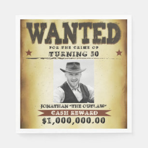 Guardanapo De Papel Cartaz de Procura Tema Cowboy Festa de 50 Anos