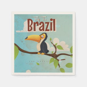Guardanapo De Papel Cartaz de viagem de Tucano para voar para o Brasil
