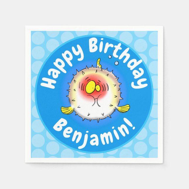 Guardanapo De Papel Cartografia de peixe-porco-espinho-espinho (Frente)