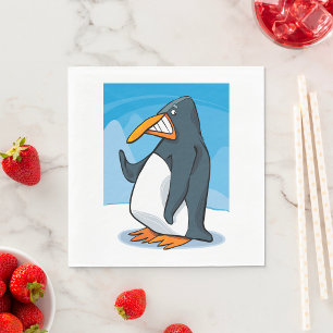 Guardanapo De Papel Cartografia Engraçado e Irritado do Pinguim Onda L
