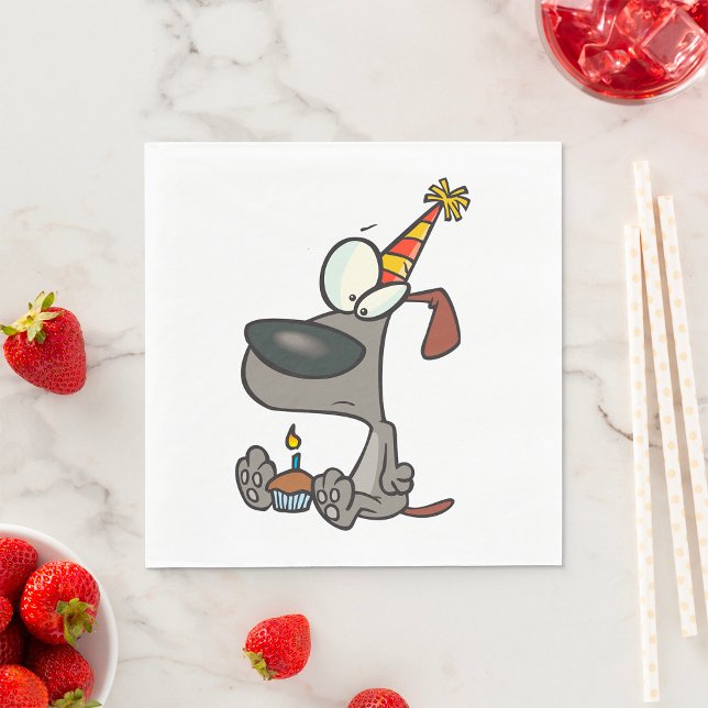 Guardanapo De Papel Cartografia Triste do Cachorro de Aniversário com  (Criador carregado)