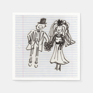 Guardanapo De Papel Cartoon Bride/Papel de Groom Napkins