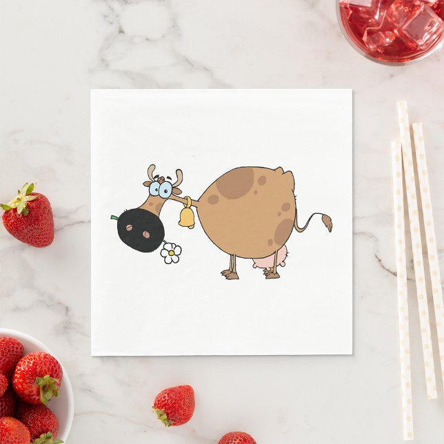Guardanapo De Papel Cartoon Brown Cow (Criador carregado)