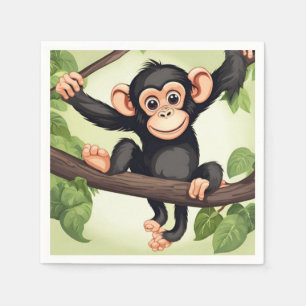 Guardanapo De Papel Cartoon Chimpanzé Engraçado e Bonito