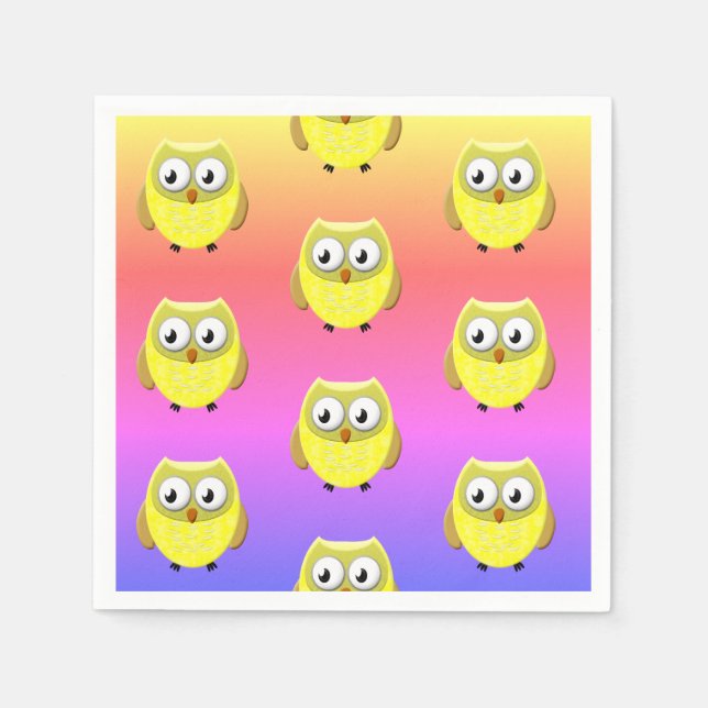 Guardanapo De Papel Cartoon de Bebê-Coruja Napkins (Frente)