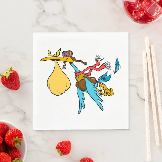 Guardanapo De Papel Cartoon de vitrine voadora com óculos e conjunto d (Criador carregado)