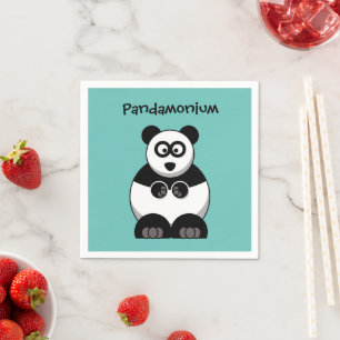 Guardanapo De Papel Cartoon Engraçado Pandamónio Panda, Um Belo Estres