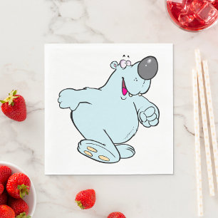 Guardanapo De Papel Cartoon Engraçado Urso Polar Um Caráter Azul