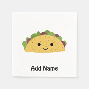 Guardanapo De Papel Cartoon Fantástico Kawaii Sorrindo Taco