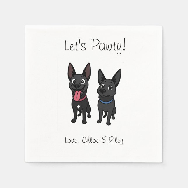 Guardanapo De Papel Cartoon guardanapo-coquetel de animais de companhi (Frente)