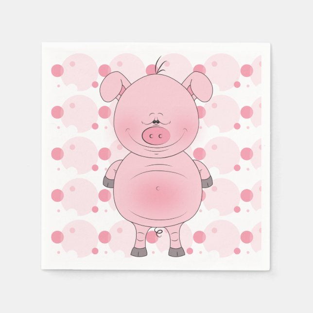 Guardanapo De Papel Cartoon Rosa Rosa Cheio (Frente)