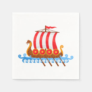 Guardanapo De Papel Cartoon Viking Ship
