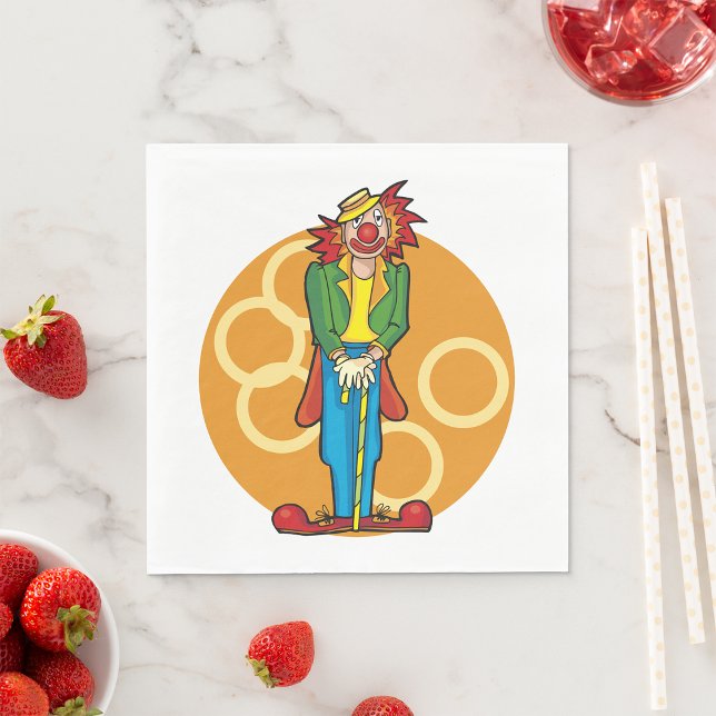 Guardanapo De Papel Cartoon Whimsical Palhaço com Cores Brilhantes (Criador carregado)