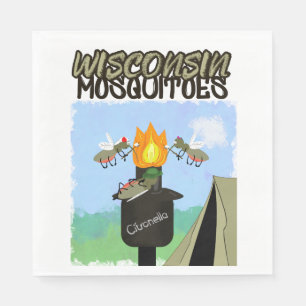 Guardanapo De Papel Cartum de Wisconsin Mosquitos - Camping de Tiki