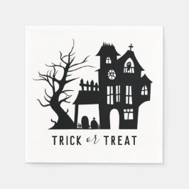 Guardanapo De Papel Casa assombrada de Halloween. Truque ou tratamento