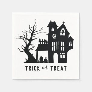 Guardanapo De Papel Casa assombrada de Halloween.Truque ou tratamento