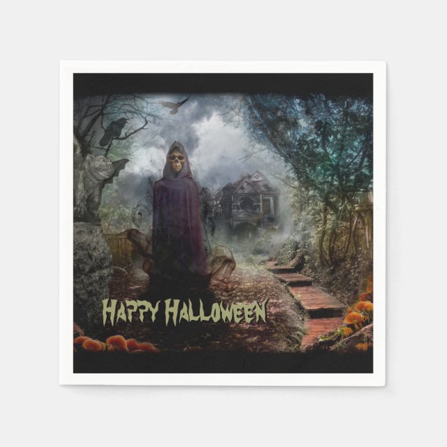 Guardanapo De Papel Casa Assombrada e seu dono fantasma - Macabre (Frente)