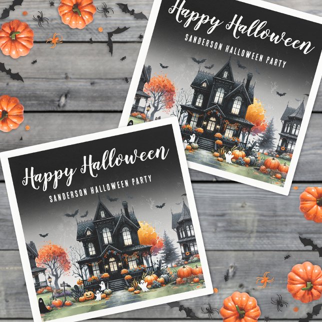 Guardanapo De Papel Casa Assombrada Halloween (Haunted House Halloween Napkins)