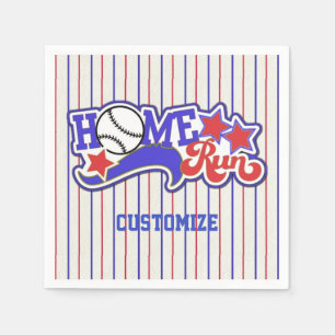 Guardanapo De Papel Casa Branca Vermelha e Azul Executar Baseball Stri