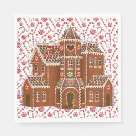 Guardanapo De Papel Casa de Biscoito de Gengibre com Doces