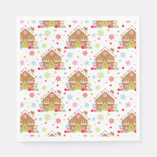 Guardanapo De Papel Casa de Biscoito de Gengibre – Design Natalino Cap