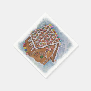 Guardanapo De Papel Casa de Biscoito de Natal