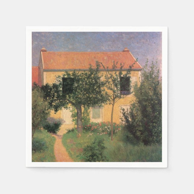 Guardanapo De Papel Casa Nacional Italiana com Telhado Vermelho (Frente)