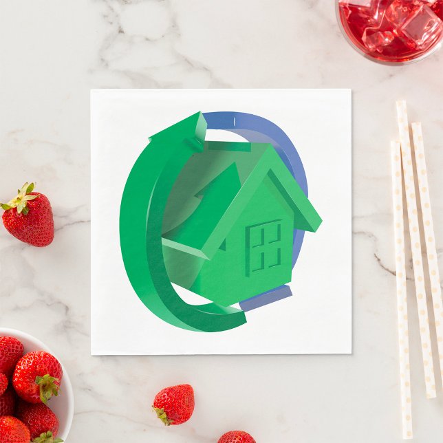 Guardanapo De Papel Casa Verde E Setas (Criador carregado)