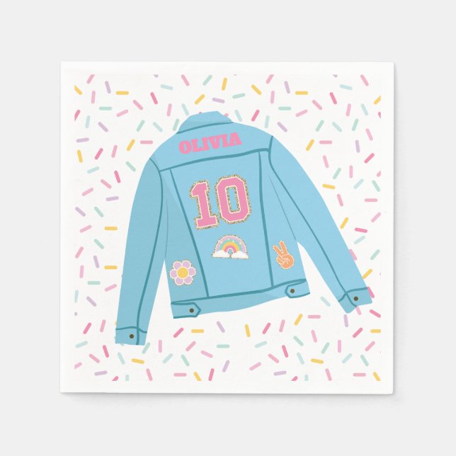 Guardanapo De Papel Casaco de jeans Patch Preppy 10º aniversário (Frente)
