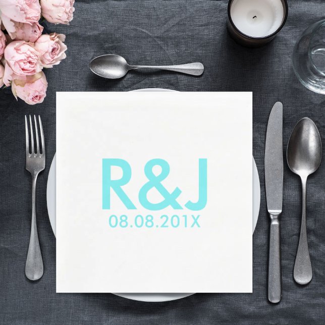 Guardanapo De Papel casado azul-de-ovo de Robin (robin's egg blue Aqua blue turquoise wedding Napkins)