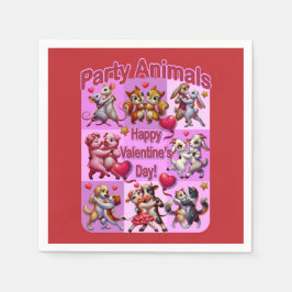 Guardanapo De Papel Casais de dança de dia de os namorados "Animais de