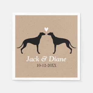 Guardanapo De Papel Casais de Galgos Casados com Texto Personalizado