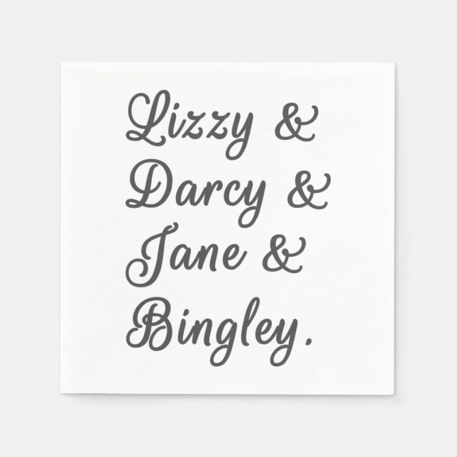 Guardanapo De Papel Casais de Orgulho e Preconceito I (Frente)